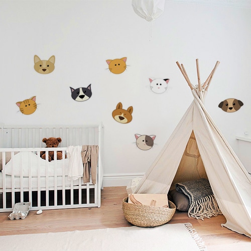 Sticker trompe oeil chat - Stickers déco enfants