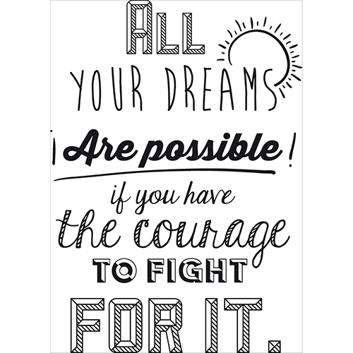 Sticker citation motivante All your dreams pour décoration murale