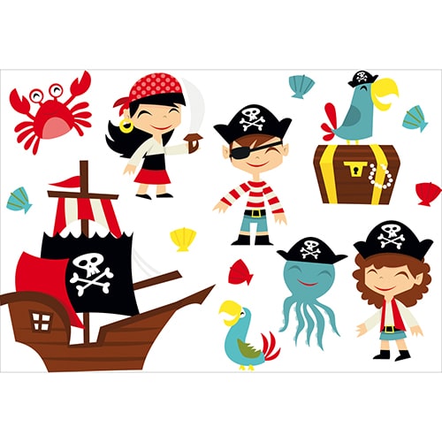 Sticker déco murale Pirates pour intérieur