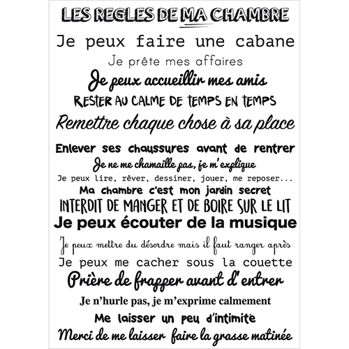 Sticker citation autocollante pour chambres 