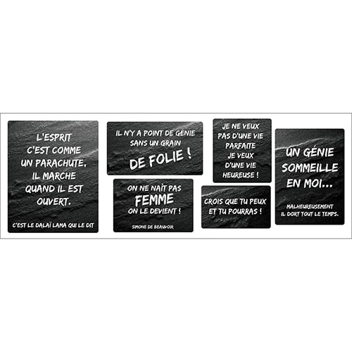 Sticker adhésif noir et blanc Un génie sommeille en moi déco murale