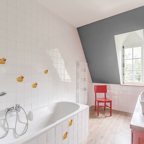 Stickers Canards Jaunes décoration pour carrelage