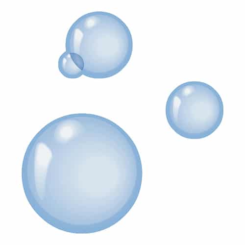 Trois bulles de savon bleues stickers adhésifs pour salle de bain