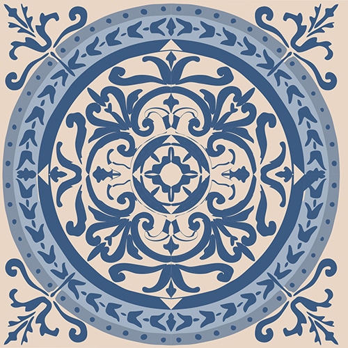 Sticker ciment bleu style mosaïque pour carrelage