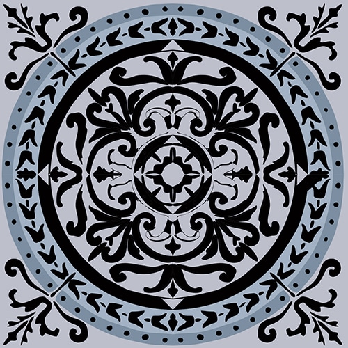 Sticker déco ciment bleu charbon pour carrelage