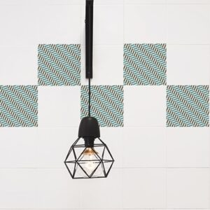 Autocollant déco pour carrelage blanc effet Chevrons pour cuisine