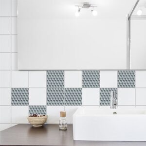 Adhésif décoration Nid d'abeille gris pour carrelage d'intérieur de salle de bain