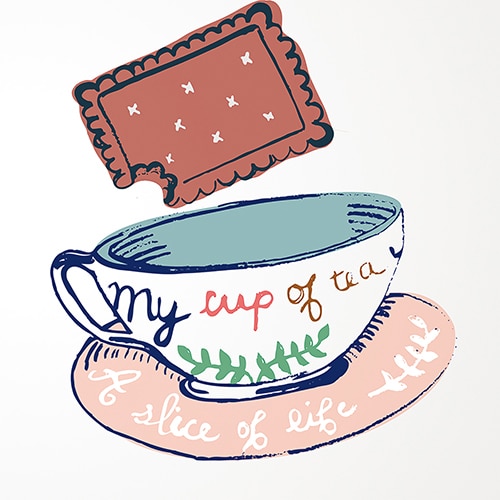 Stickers adhésif Tea Time pour décoration de carrelage