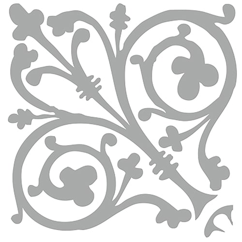 Stickers adhésif décoration ciment baroque gris et blanc pour carrelage
