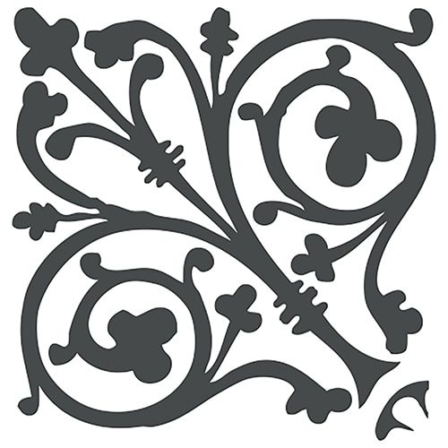 Stickers autocollant ciment baroque décoration gris foncé et blanc pour carrelage