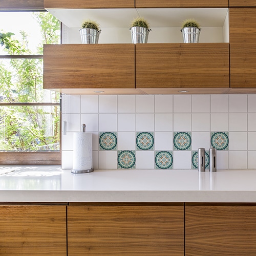 Autocollant d'intérieur pour carrelage Aquarelle de cuisine en béton gris