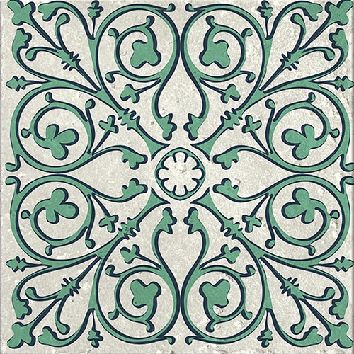 Stickers autocollant gris et vert décoration pour carrelage Evora