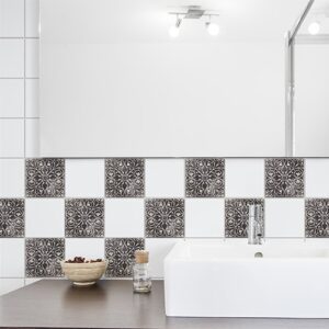 Autocollant déco carrelage gris Brescia pour salle de bain moderne