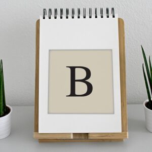 Autocollant alphabet lettre "B" beige et noir pour déco d'agenda sur un meuble