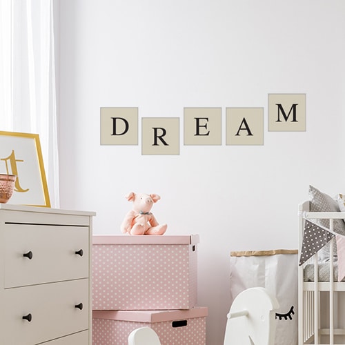 Adhésif sticker pour décoration de mur de chambre d'enfant alphabet lettre 