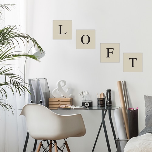 Autocollant déco d'intérieur lettre 