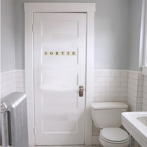 Adhésif sticker décoration beige et noir lettre 