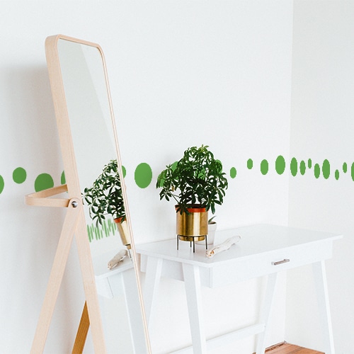 Sticker autocollant rond vert pour mur blanc de bureau