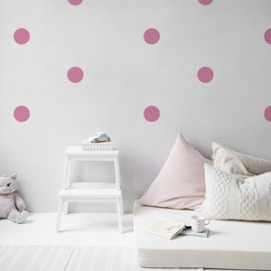 Autocollant déco rond rose pour mur blanc de chambre d'enfant