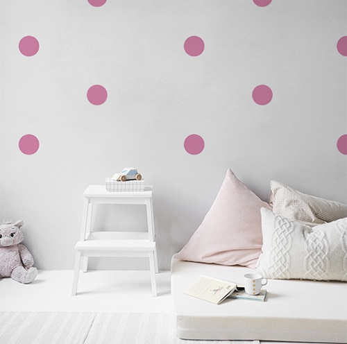 Lot De 120 Stickers Muraux À Pois Pour Chambre D'Enfant - Cercles - Vieux  Rose[J6588]