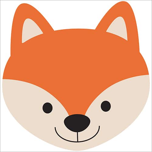 Sticker autocollant Tête de Renard pour chambre d'enfant déco