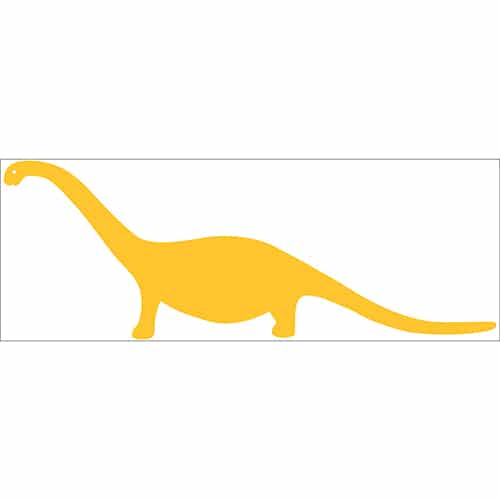 Sticker décoratif mural représentant un diplodocus jaune