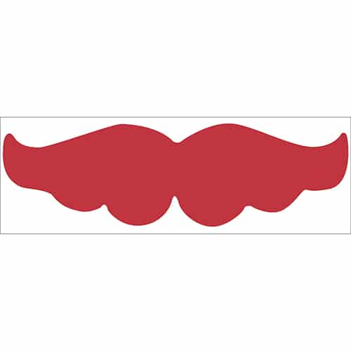 sticker mural déco moustache rouge bien fournie