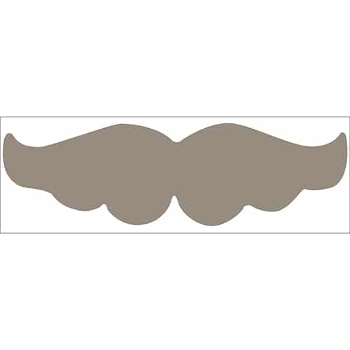 Sticker mural autocollant moustache taupe bien fournie