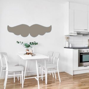 Sticker géant moustache taupe bien fournie dans une cuisine