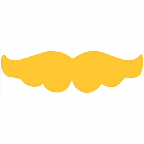 sticker adhésif mural moustache fournie jaune