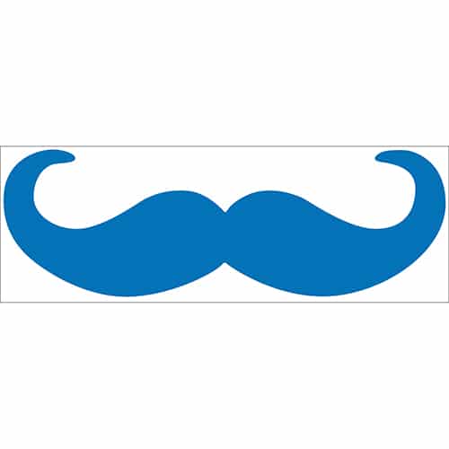 sticker décoratif mural moustache en croc bleue