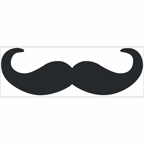 sticker autocollant mural moustache en croc noire