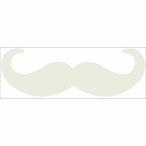 sticker décoratif mural moustache en croc beige
