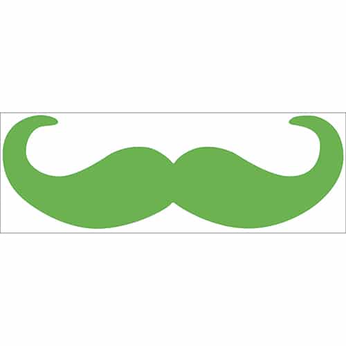 sticker décoratif autocollant moustache en croc verte
