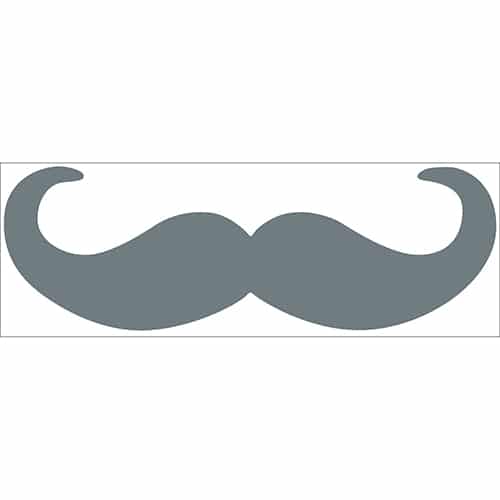 sticker moustache en croc grise foncée sticker décoratif mural moustache en croc grise foncée