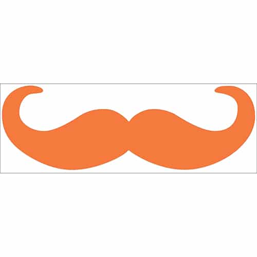 sticker décoratif mural moustache en croc orange