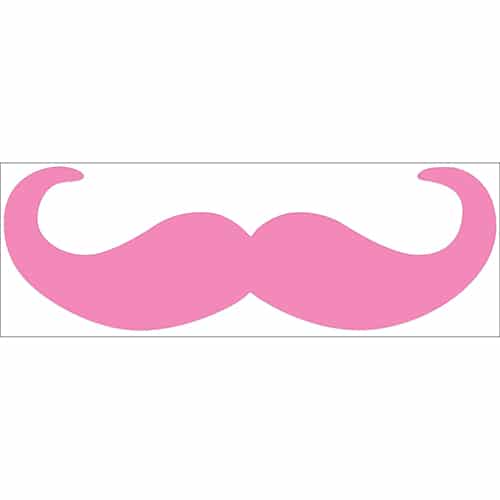 sticker décoratif adhésif moustache en croc rose