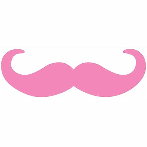 sticker décoratif adhésif moustache en croc rose