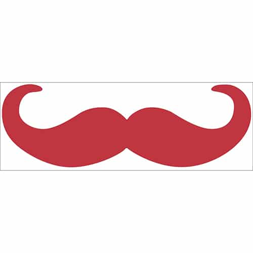sticker mural adhésif moustache en croc rouge