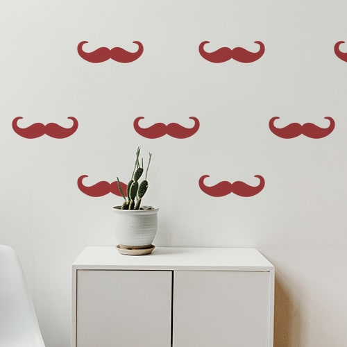 Mosaïque de sticker moustache en croc rouge
