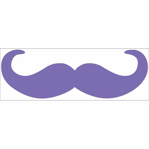 stickers décoratif mural moustache en croc violette