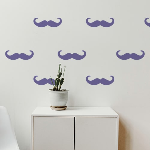 Ensemble de moustches en croc violette dans une pièce à vivre