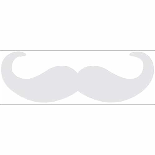 sticker décoratif mural moustache en croc grise