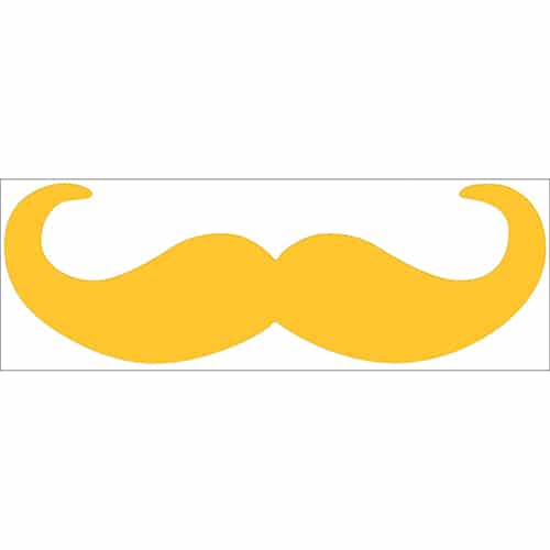 sticker décoratif mural moustache en croc jaune