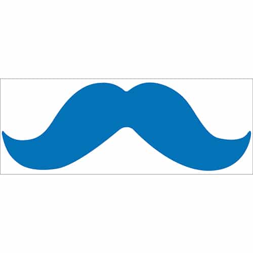 sticker décoratif mural moustache épaisse bleue