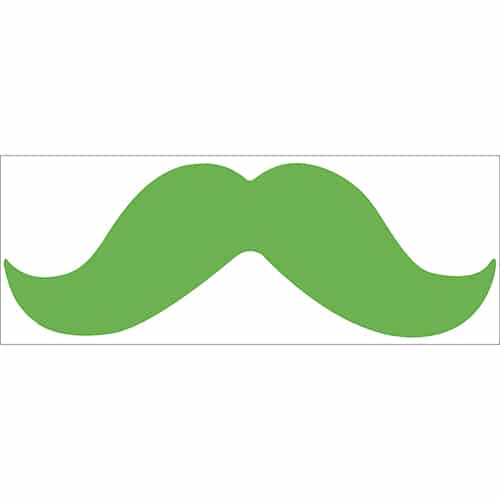 sticker mural décoratif moustache verte