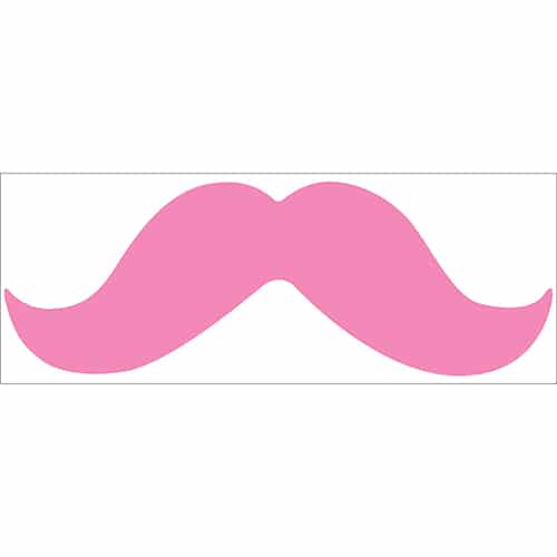 sticker décoratif mural moustache épaisse rose