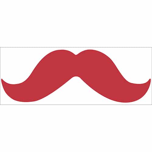 sticker mural décoratif moustache rouge