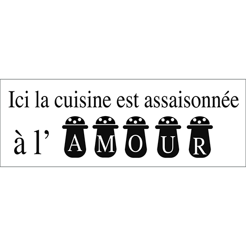 Sticker adhésif déco assaisonnement pour cuisine amour