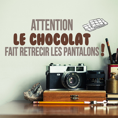 Autocollant chocolat pantalon pour décoration de bureau ancien